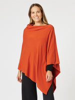 Macy Knit Poncho - Paprika