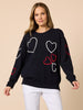 Love Me Hearts Knit - Navy