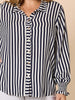 Soho Stripe Print Shirt - Navy/White THREADZ