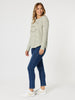 Riviera Stripe Long Sleeve Tee - Khaki/White