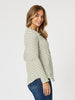 Riviera Stripe Long Sleeve Tee - Khaki/White