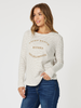 Riviera Long Sleeve Stripe Print Tee - Natural/White