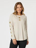Be Square Long Sleeve Top - Natural