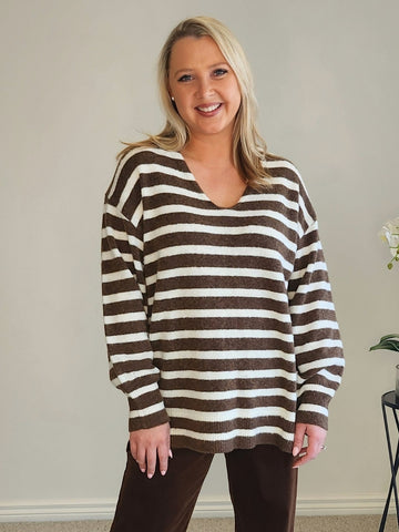 Jackie Stripe Knit - Chocolate