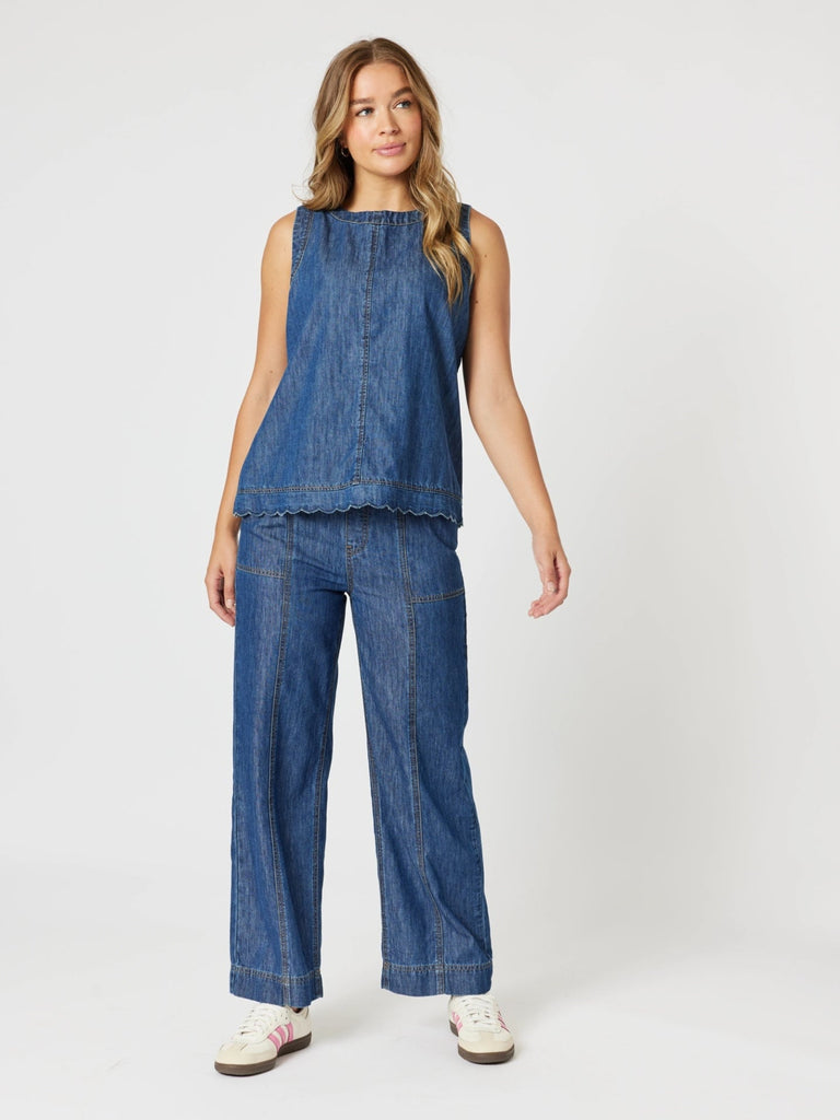 Threadz Charli Denim Top - Denim