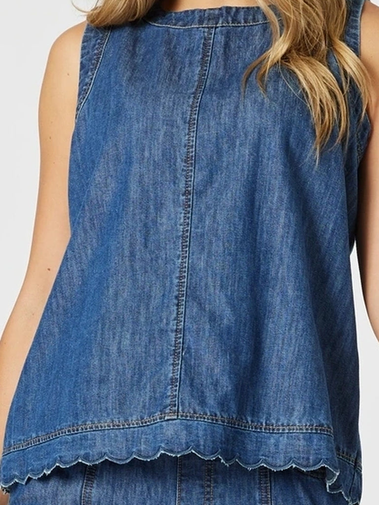 Threadz Charli Denim Top - Denim