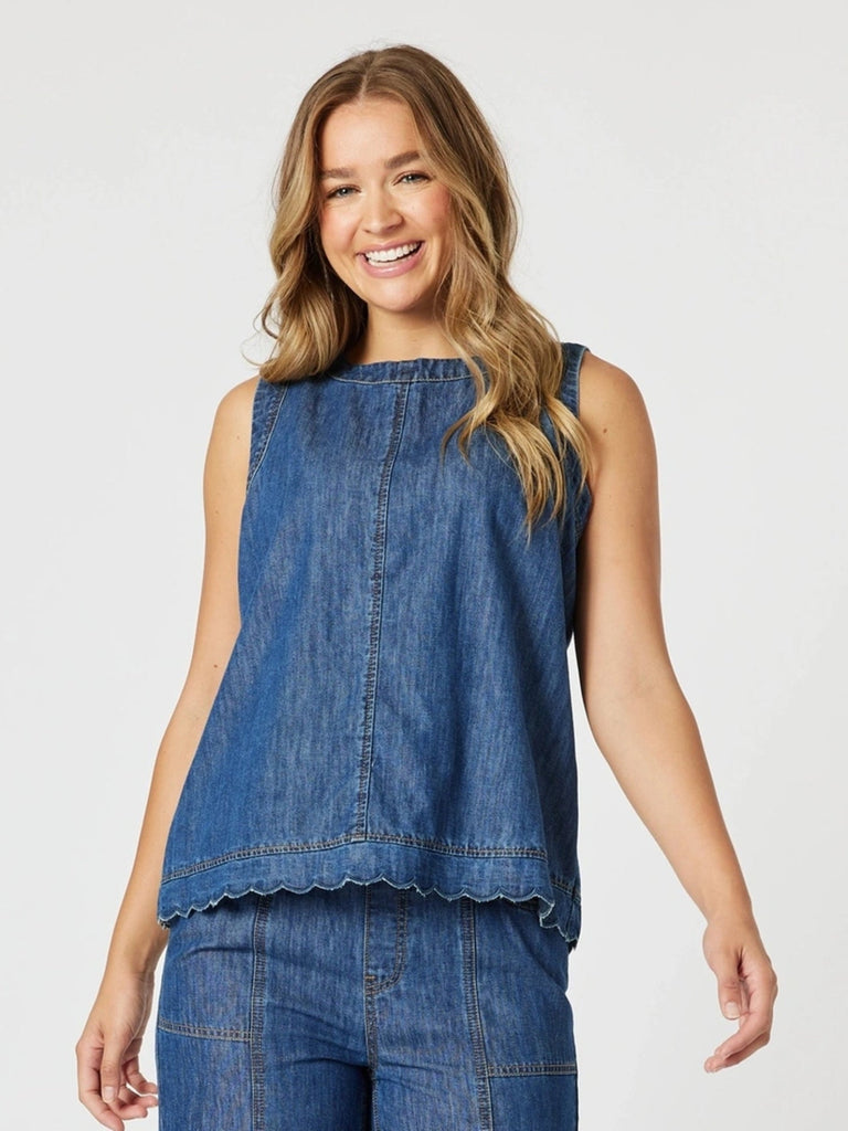 Threadz Charli Denim Top - Denim