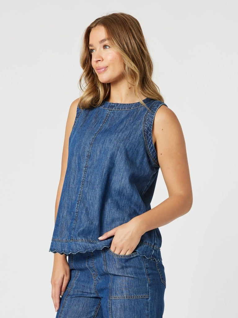 Threadz Charli Denim Top - Denim
