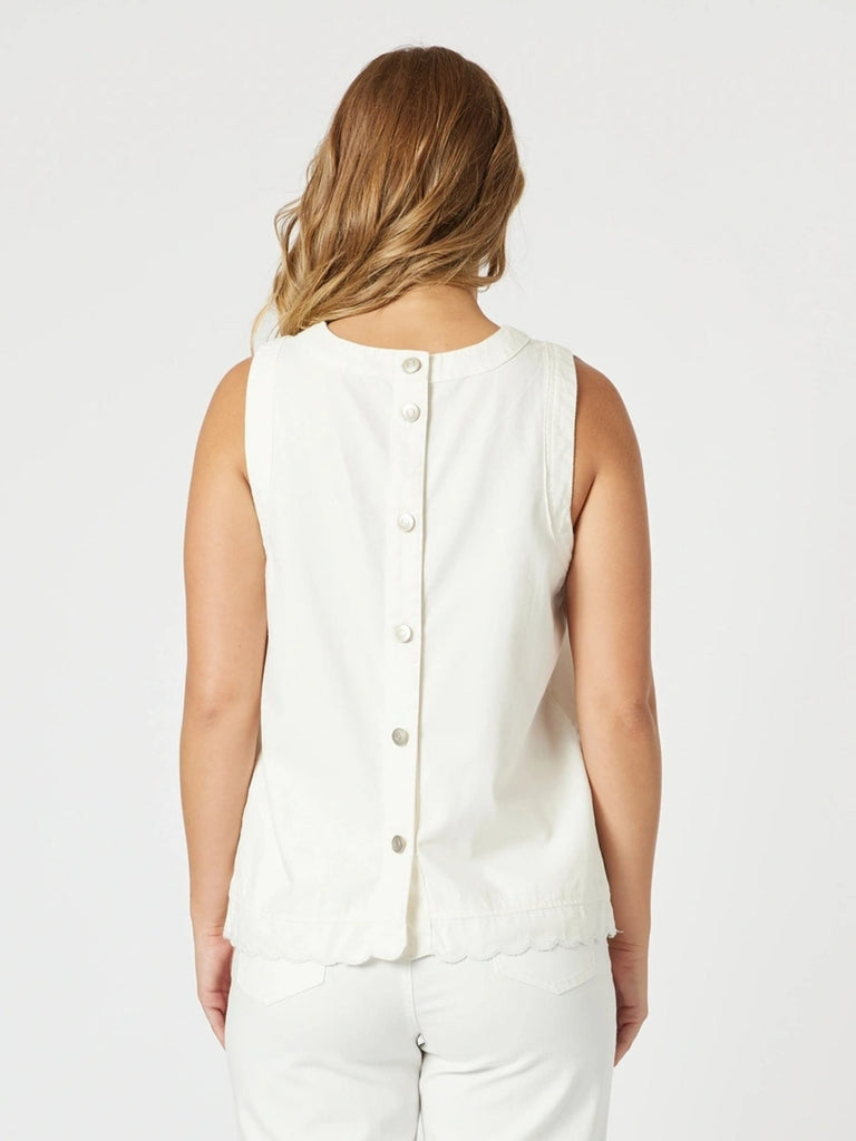 Threadz Charli Denim Top - Ivory