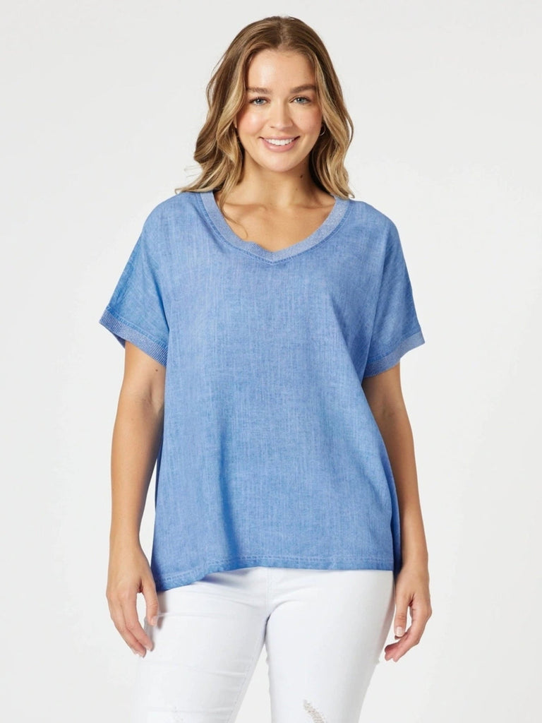 Sienna Top-Washed Blue