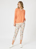 Lyla Floral Print Slim Leg Pant - Natural Floral threadz