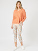 Lyla Floral Print Slim Leg Pant - Natural Floral threadz