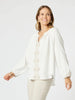Cross Stitch Embroidered Top - White / Natural