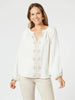 Cross Stitch Embroidered Top - White / Natural