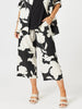 Barcelona Floral Print Wide Leg Pant - Black/Natural threadz