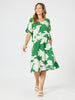 Barcelona Print Dress-Elm Natural