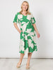 Barcelona V Neck Floral Print Dress - Elm Natural