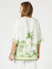 Amazon Print V Neck Top - Green 