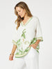 Amazon Print V Neck Top - Green 