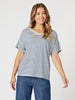 Tyla Stripe Tee - Indigo White THREADZ