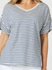 Tyla Stripe Tee - Indigo White THREADZ