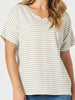 Tyla Stripe Tee - Natural/White THREADZ
