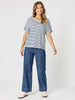 Tyla Stripe Tee - Indigo White THREADZ
