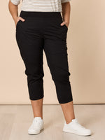 Santorini Cotton Capri Pant - Black