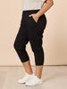 Santorini Cotton Capri Pant - Black THREADZ