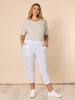 Santorini Cotton Capri Pant - White