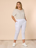 Santorini Cotton Capri Pant - White