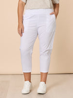 Santorini Cotton Capri Pant - White