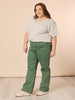 Maddy High Rise Wide Leg Jean - Khaki THREADZ