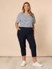 Santorini Cotton Capri Pant  - Navy THREADZ