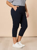 Santorini Cotton Capri Pant  - Navy THREADZ