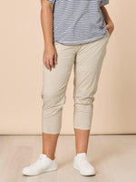 Santorini Cotton Capri Pant - Stone