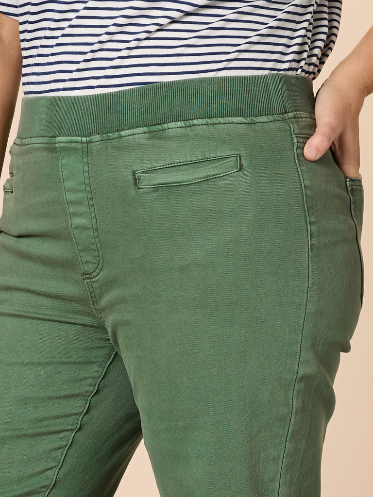 Maddy High Rise Wide Leg Jean - Khaki THREADZ