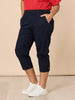 Santorini Cropped Pant - Navy THREADZ