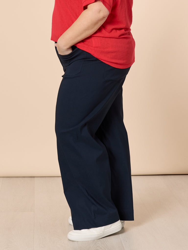 Marine Wide Leg Pant - Navy THREADZ