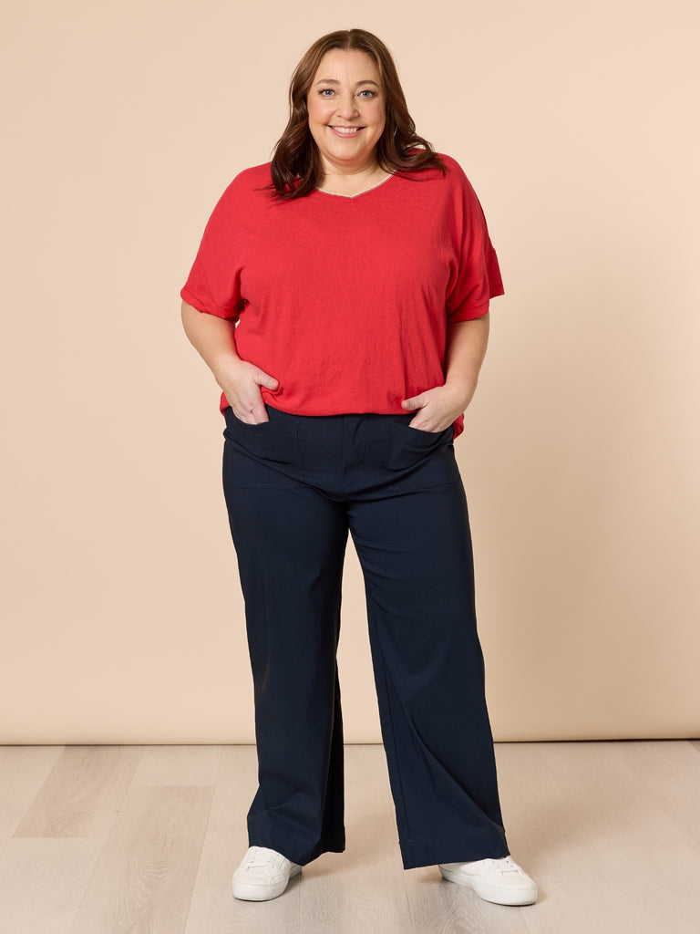 Marine Wide Leg Pant - Navy THREADZ