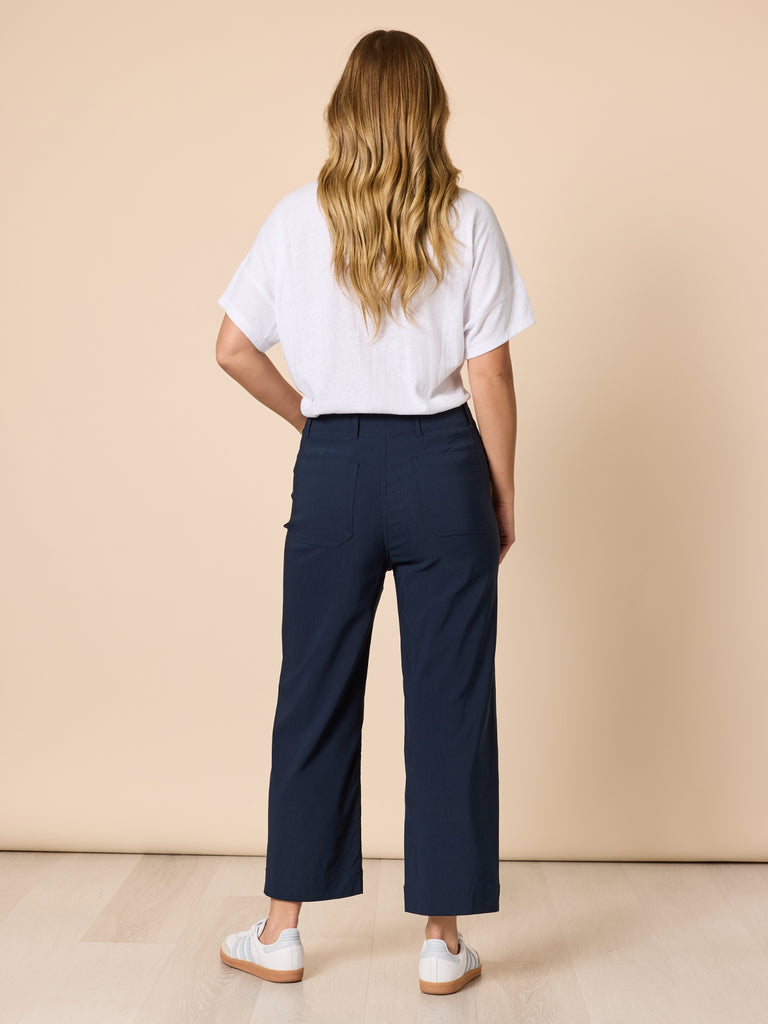 Marine Wide Leg Pant-Navy
