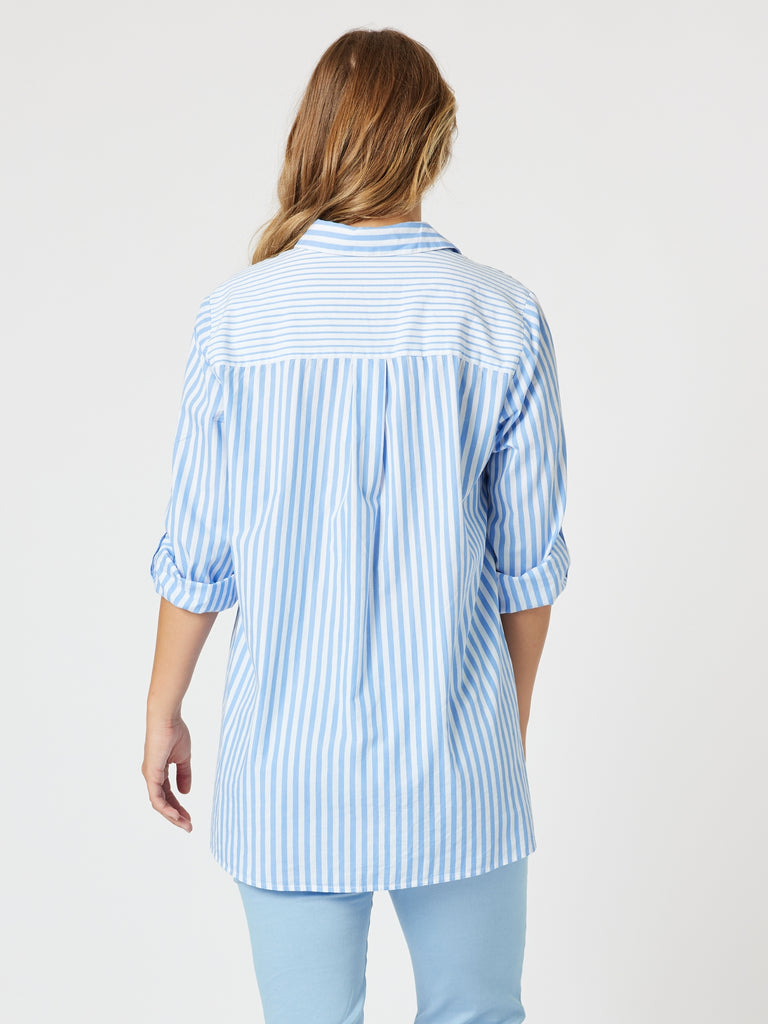 Skyler Stripe Shirt - Blue/White threadz