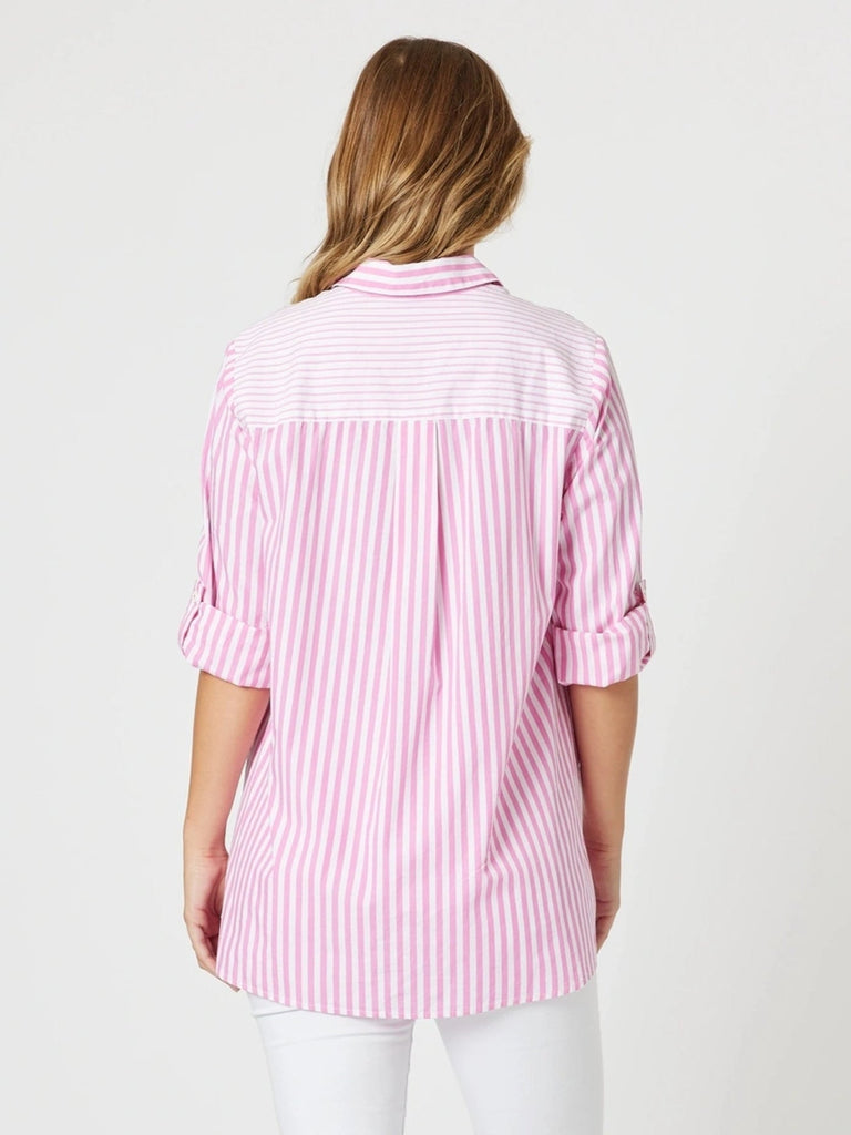 Skyler Stripe Shirt - Pink White