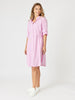 Skyler Stripe Shirt Dress - Pink White THREADZ