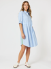 Skyler Stripe Shirt Dress - Blue/White rc&co threADZ