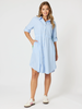 Skyler Stripe Shirt Dress - Blue/White rc&co threADZ