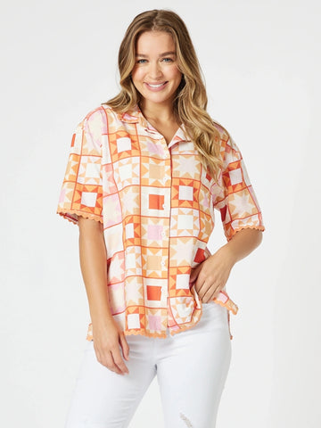 Corfu Print Shirt - Mango Multi