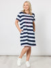 Love & Kisses Stripe Dress - Navy Pink