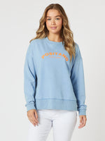 Positano Print Sweatshirt - Washed Blue