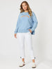 Positano Print Sweatshirt - Washed Blue threadz